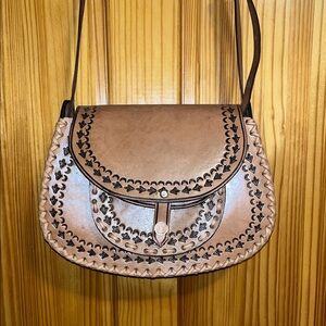 Mexican Elegant Tan Leather Shoulder Bag